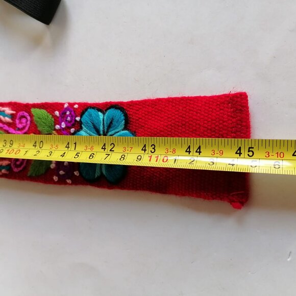 Hand Woven Headband Set Multicolored Flowers Peruvian Crafts